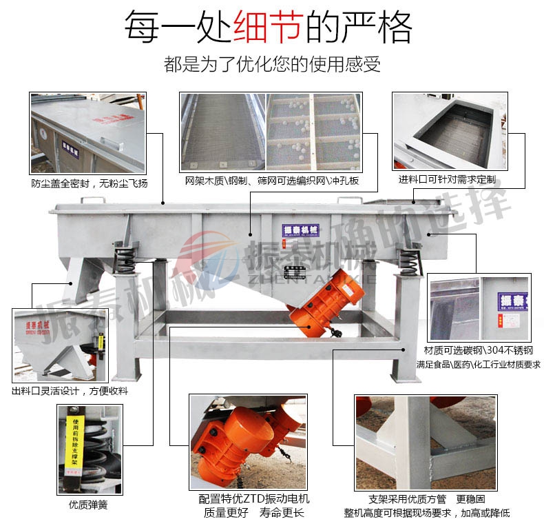 磷酸鐵鋰電池破碎料直線篩產品細節