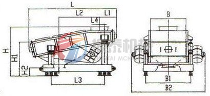 煤粉振動篩外形結構圖